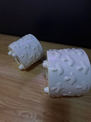 Juego de 2 macetas de cerámica con setas
