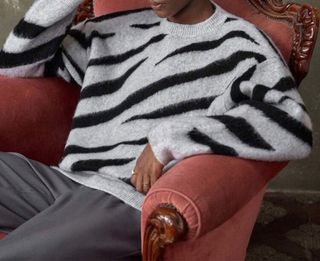 Jersey de punto con estampado de cebra