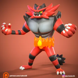 FIGURA INCINEROAR POKEMON RESINA 3D