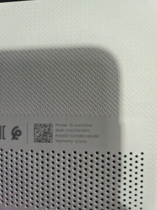 Portátil HP Blanco y Negro