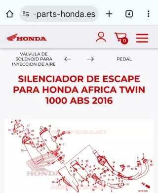 Silenciador Escape Honda Africa Twin 1000L