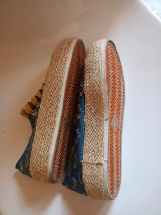 Scarpe donna jeans con glitter oro