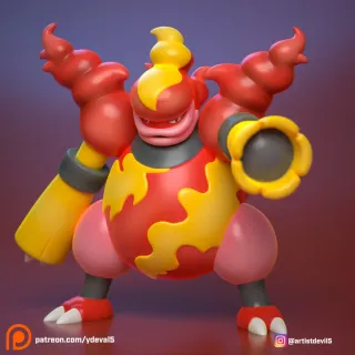 FIGURA MAGMORTAR POKEMON RESINA 3D