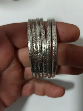 Pulseras Plata Ley Grabadas