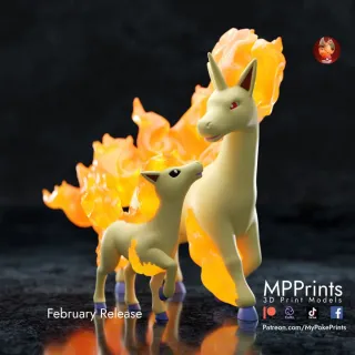 FIGURA RAPIDASH Y PONYTA POKEMON RESINA 3D