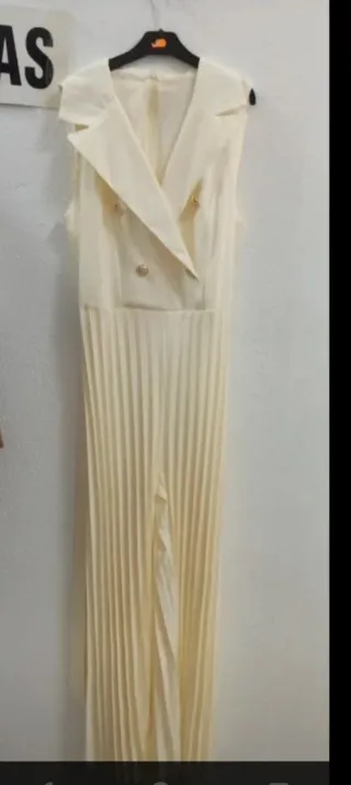 Mono largo fiesta mujer beige