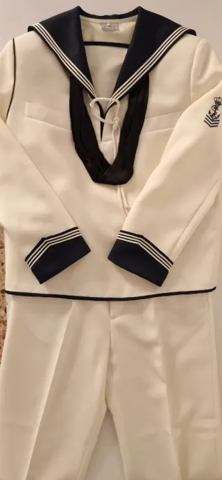 Traje de Comunión Niño Blanco y Azul Talle 10/12