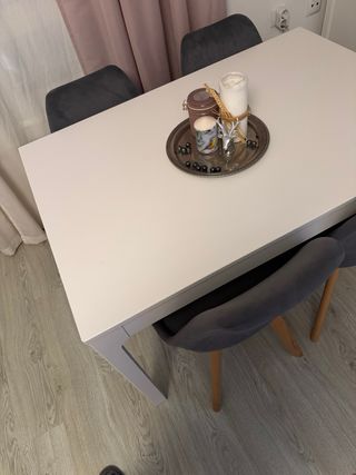 Mesa de comedor extensible madera blanca