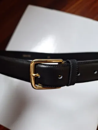 Cinturón de piel negro para hombre