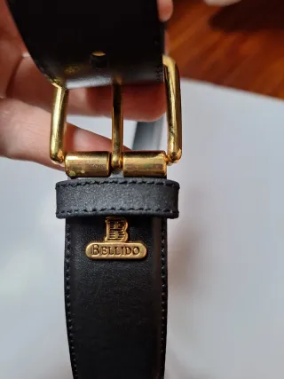 Cinturón de piel negro para hombre