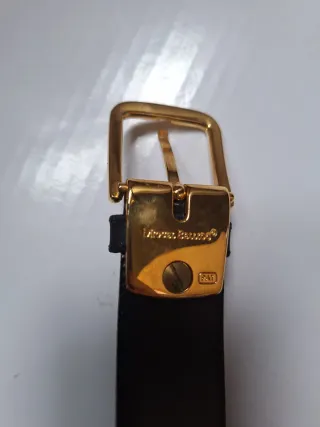 Cinturón de piel negro para hombre