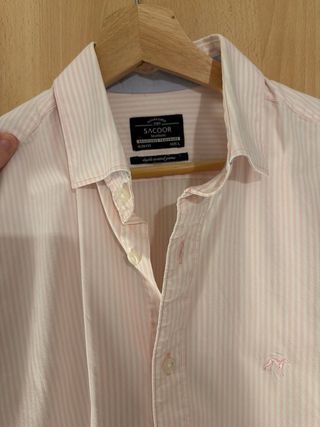 Camisa SACOOR & BROTHERS Rayas Rosa y Blanco - L