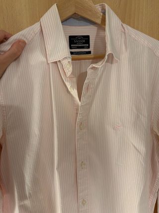 Camisa SACOOR & BROTHERS Rayas Rosa y Blanco - L