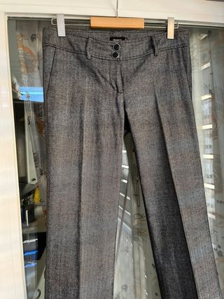 Pantalones de pinzas anchos grises