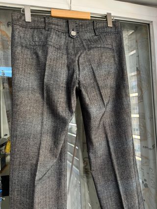 Pantalones de pinzas anchos grises