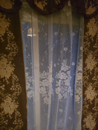 Cortinas Marrones con Diseño Floral (4 piezas)