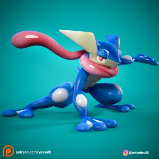 FIGURA GRENINJA POKEMON RESINA 3D