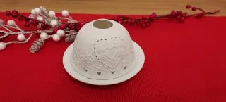 Portacandele bianco in porcellana