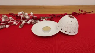 Portacandele bianco in porcellana