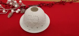 Portacandele bianco in porcellana