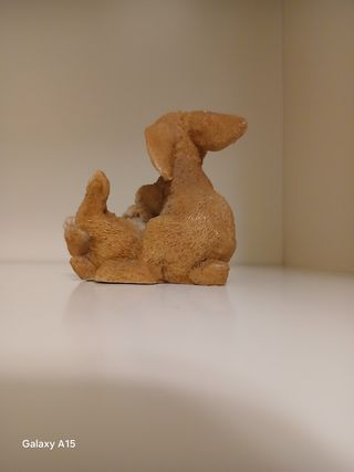 Statuine conigli vintage in resina