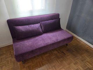 Sofá Cama Plegable Morado Tela