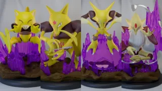 FIGURAS ABRA KADABRA Y ALAKAZAM POKEMON RESINA 3D