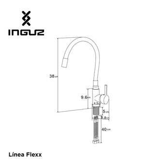 Grifo Cocina Negro Flexible