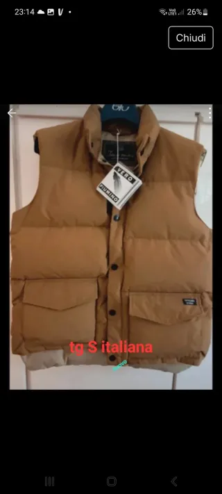 Gilet piumino marrone taglia S