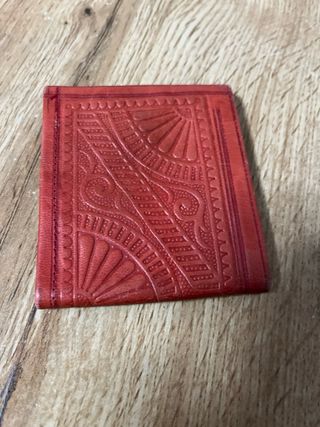Cartera billetero tarjetero cuero rojo