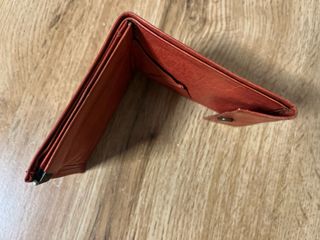 Cartera billetero tarjetero cuero rojo