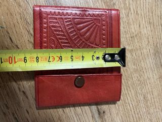 Cartera billetero tarjetero cuero rojo