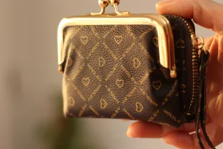 Monedero de Mujer Marrón y Dorado.