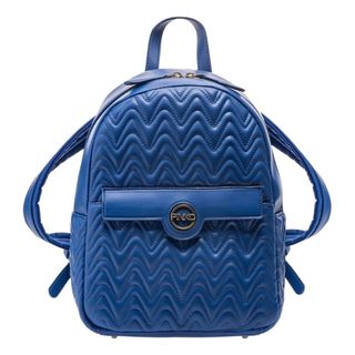 Zaino Pinko blu trapuntato in pelle