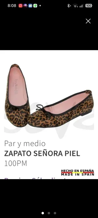 Bailarinas animal print piel para ELB