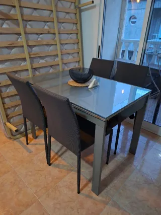 Comedor metálico de 4 a 6 puestos