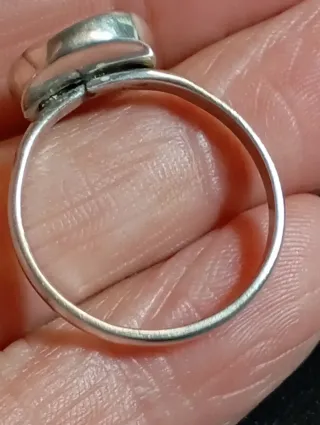 Anillo Plata Ley ágata musgosa sin pulir