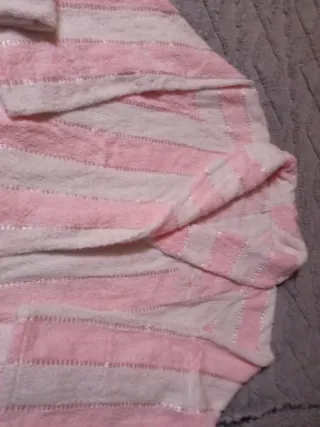 Accappatoio donna rosa e bianco, cotone