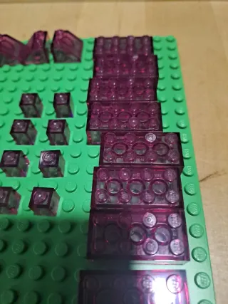 Peças Lego Roxas Translúcidas várias tipos e aprox