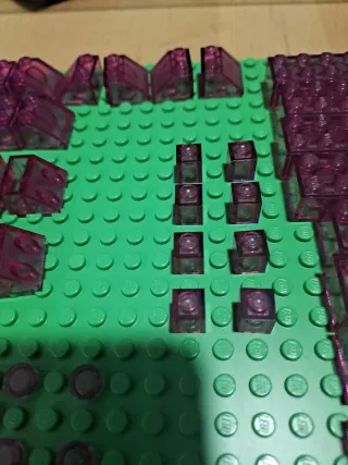 Peças Lego Roxas Translúcidas várias tipos e aprox