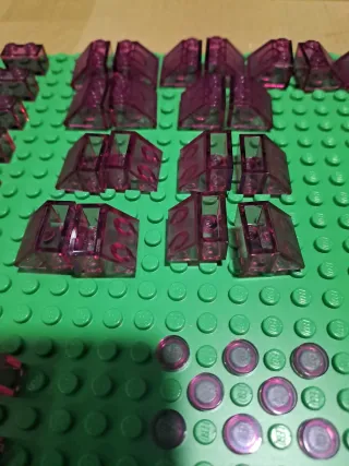 Peças Lego Roxas Translúcidas várias tipos e aprox