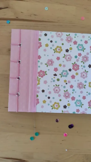 Álbum de fotos a6 scrapbook flores rosa