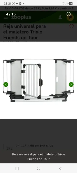 Reja universal para maletero coche