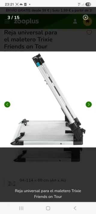 Reja universal para maletero coche