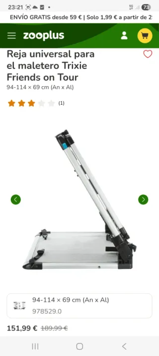 Reja universal para maletero coche