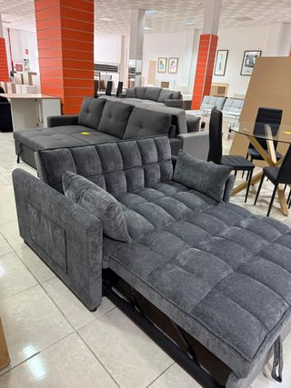 Sofá Cama Gris Tela