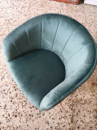 Sillón de lectura terciopelo verde