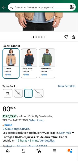 Chaqueta Quiksilver XXL Beige/Negra Impermeable