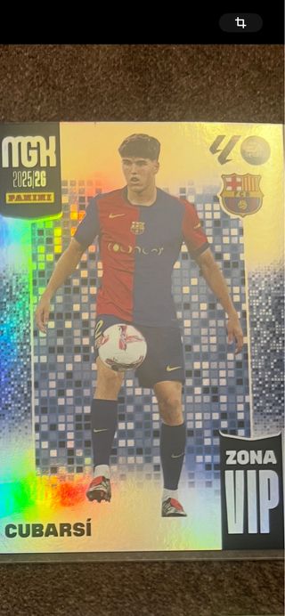 Carta Cubarsí Panini 2025/26 Zona VIP