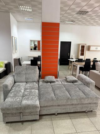 Sofá Cama Terciopelo Gris